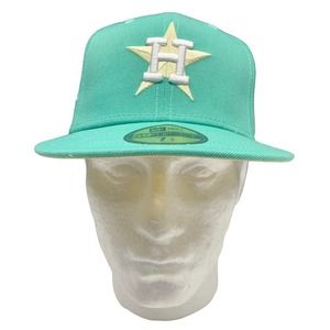 New Era Houston Astros 9FIFTY Astro Dome Patch Fitted Hat Size 7 1/2 Yellow UV